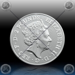 1oz V. BRITANIJA 2 Pounds 2020 "Year of the Rat" UNC